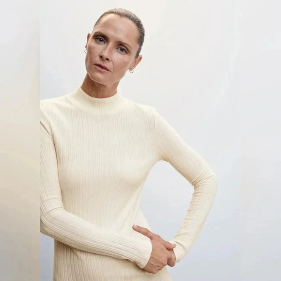 Mango Knitted Fall Mini Dress in Cream Colour NWT - Picture 4 of 6